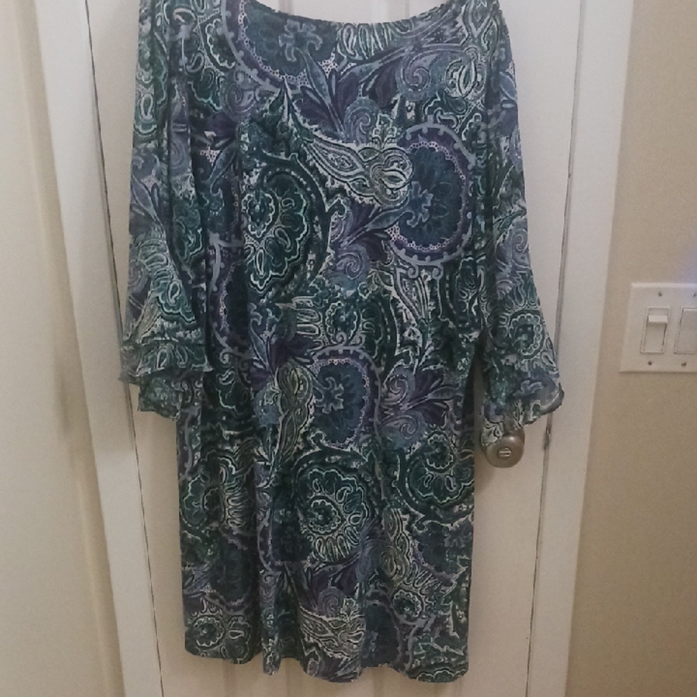 Roz & Ali Blue Green Paisley Tunic - Picture 8 of 8